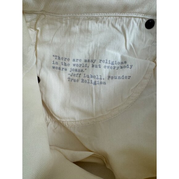 True Religion Womens Pale Yellow Denim Shorts NWT Size 24 Made In Italy - Picture 13 of 16